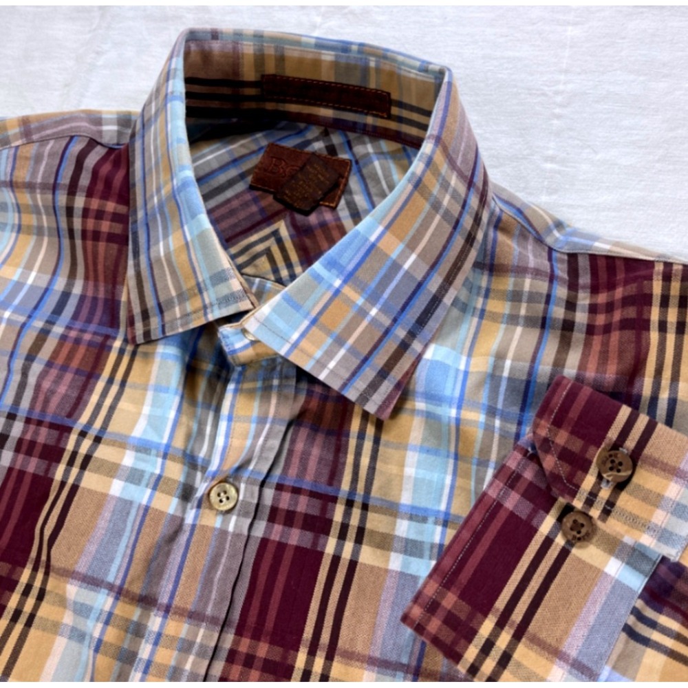 Born Hand Crafted Clothing XL Mens Plaid Button Down‎ Long Sleeve Shirt